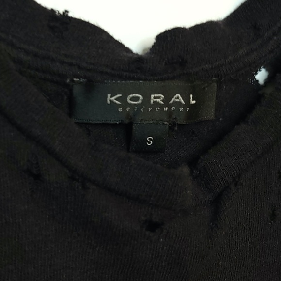 KORAL Organic Hemp Cotton Factory Distressed Laser Cut Black Hi Lo Tank Top sm - Picture 4 of 8
